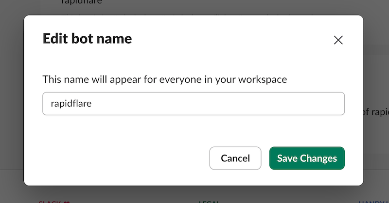 "Edit bot name" section